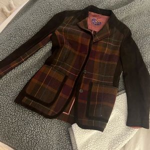 Etro blazer plaid with suede